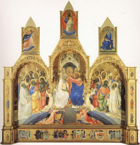 Lorenzo Monaco The Coronation of the Virgin with Saints and Angels The Annunciation and The Blessing Redeemer Norge oil painting art